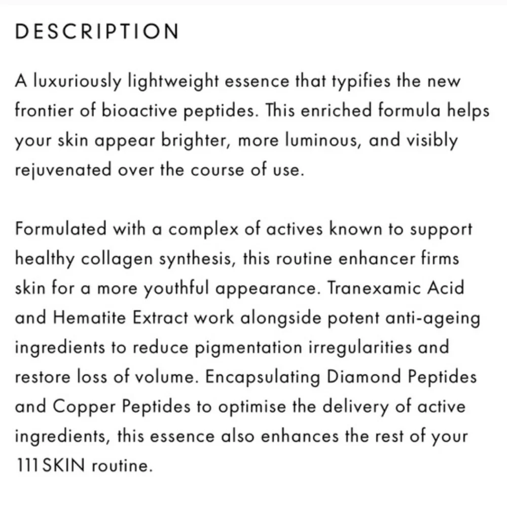 111SKIN‎ Black, diamond brightening essence- New